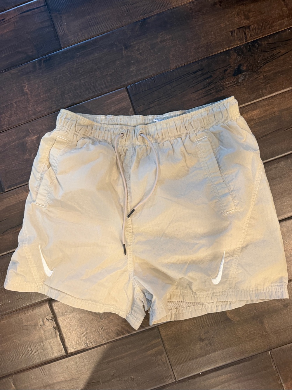 Nike Women’s Light Cream Drawstring Athletic Shorts